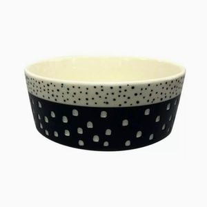2 Boots & Barkley Ceramic Pet Bowls Navy & White